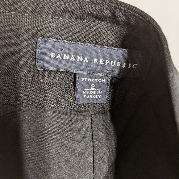 Banana Republic Skirt Women Size 2 Wool Blend Stretch Back Zip Knee Hi Black - Picture 5 of 6